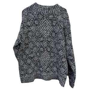 Vintage Jantzen Sweater L Grey Diamond Pattern Wool Blend‎